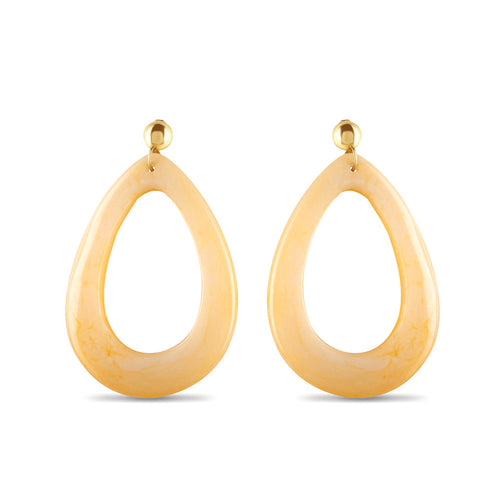 Oval Yellow Drop Earrings