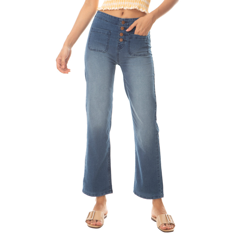 Sprico High-Waist Buttoned Jeans