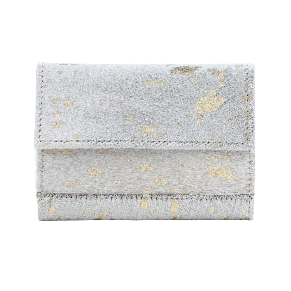 GOLDEN MARBLE LEATHER AND HAIRON WALLET