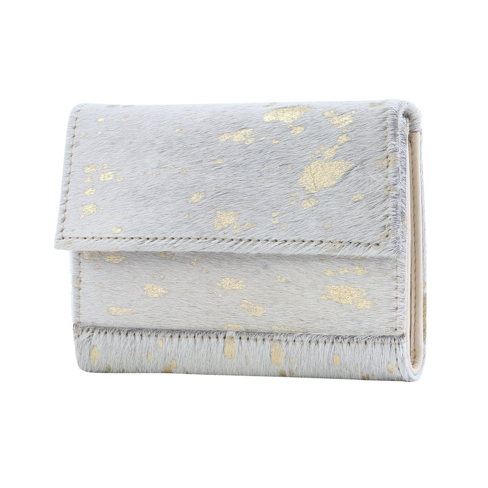 GOLDEN MARBLE LEATHER AND HAIRON WALLET