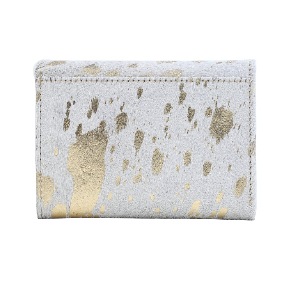 GOLDEN MARBLE LEATHER AND HAIRON WALLET