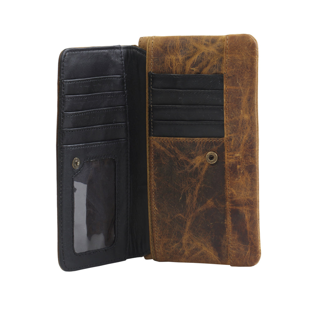 OAK FIRE  LEATHER AND HAIRON WALLET