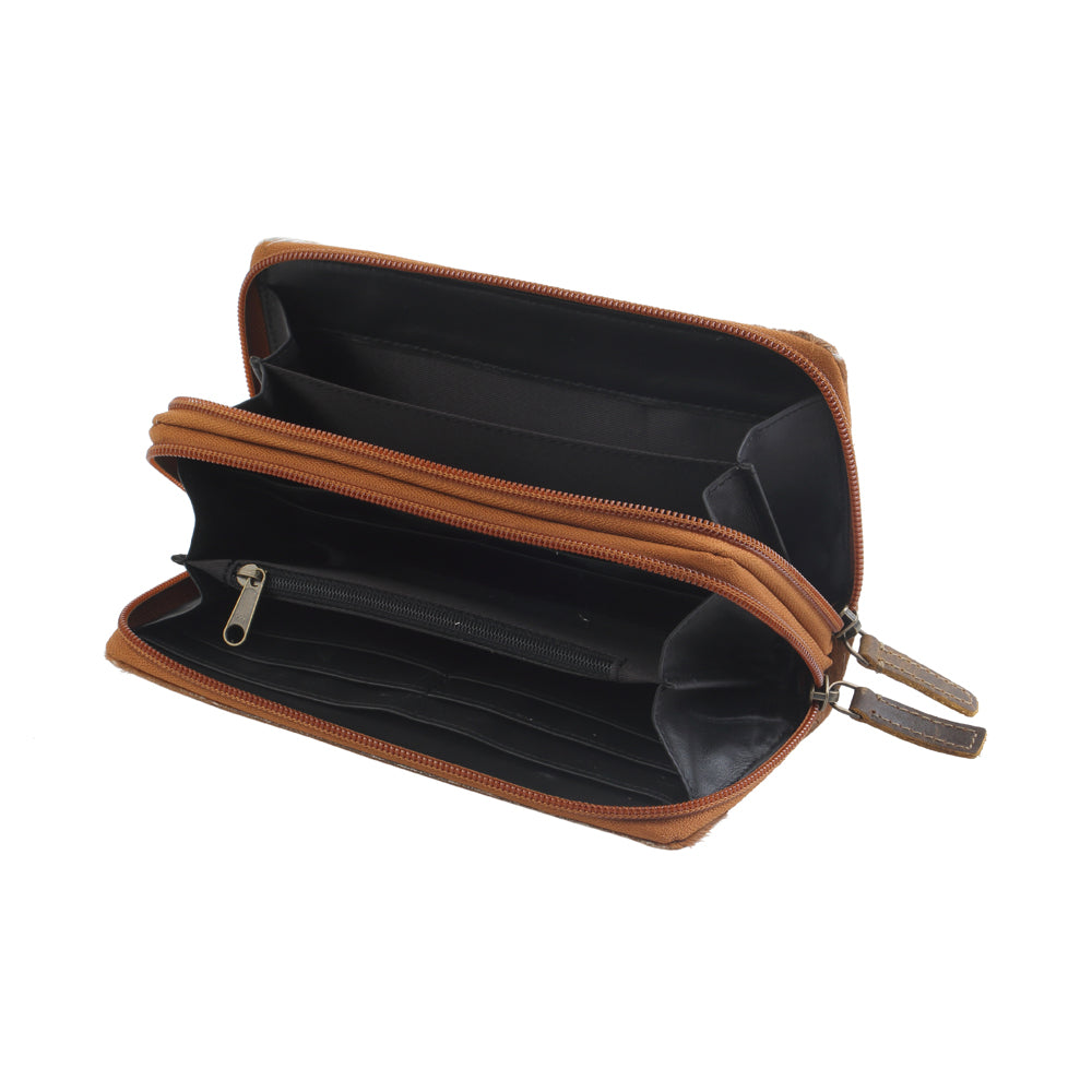 SAND DUNE  LEATHER AND HAIRON WALLET