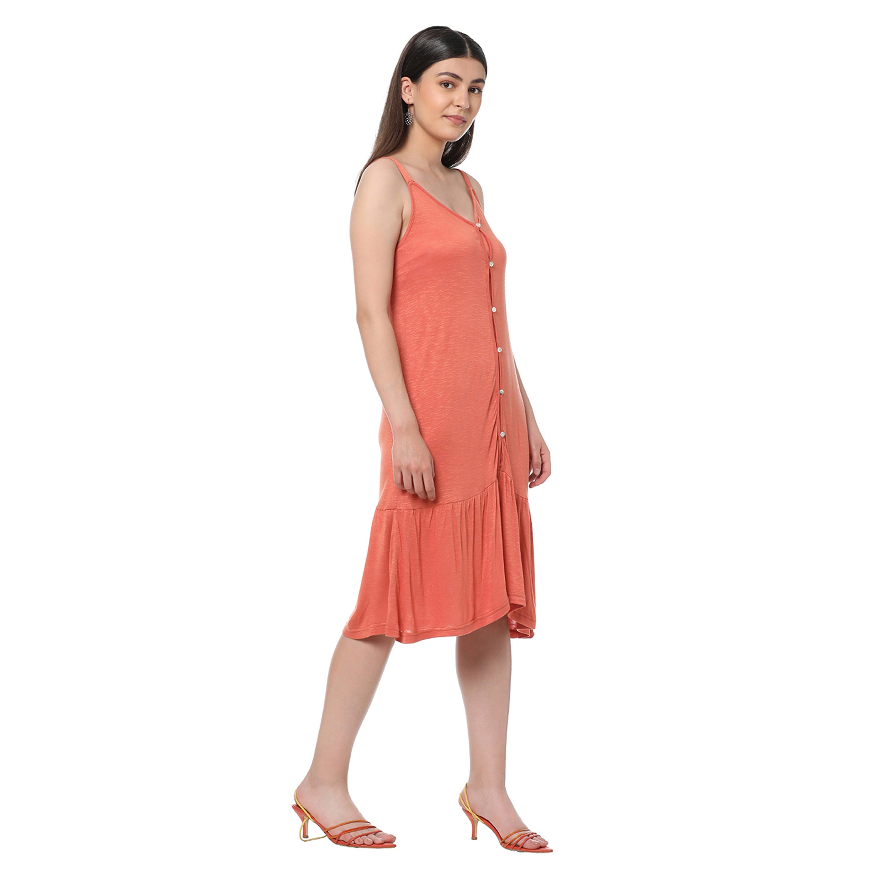 Refined Orange Dress