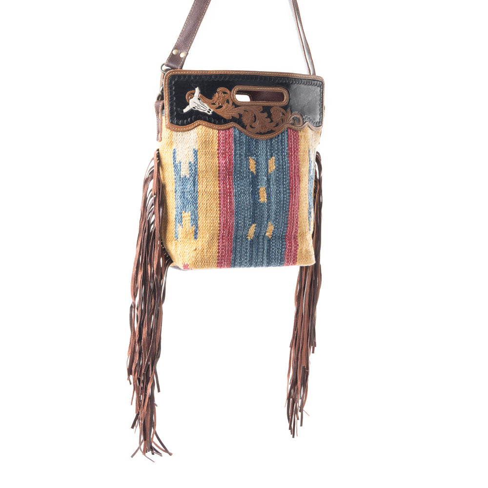 BLUE STREAM HAND TOOLED BAG