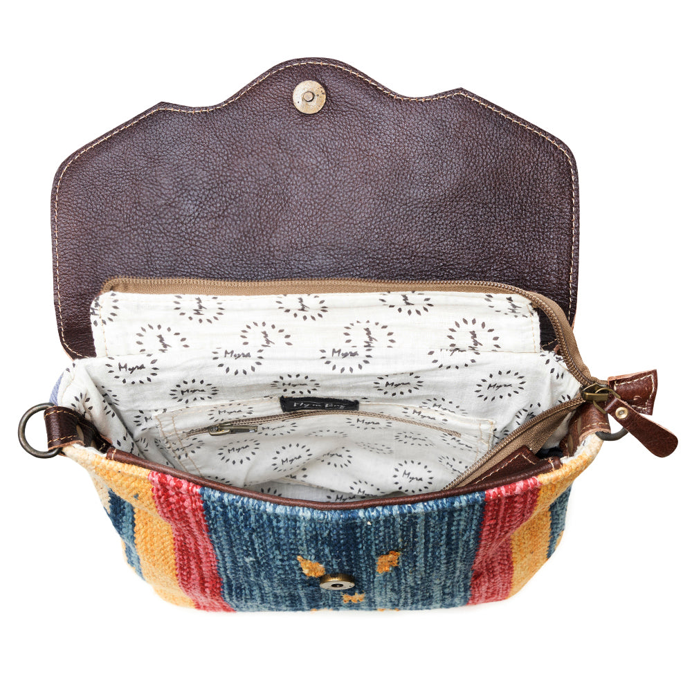 BLUE FEATHER HAND TOOLED BAG