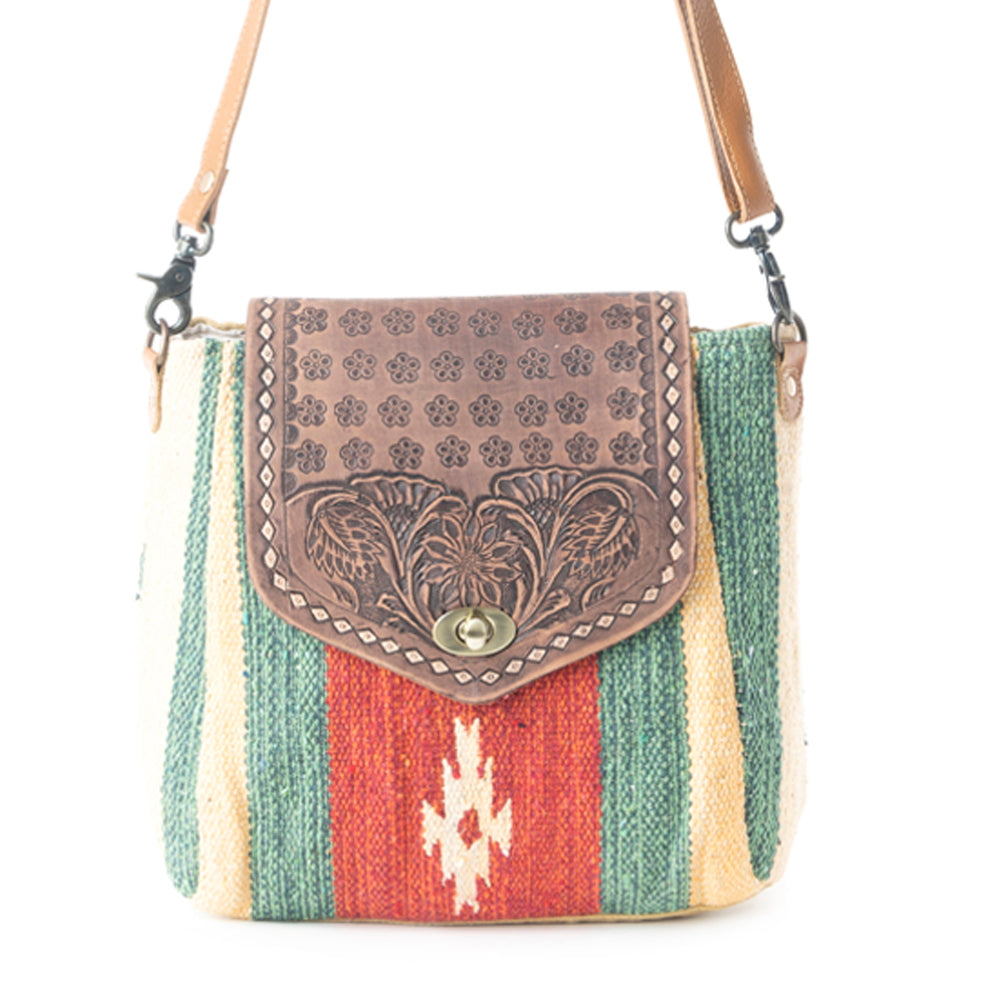 Embossed Scarlet  Hand-Tooled Bag