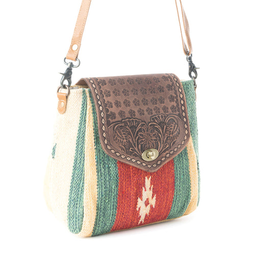 Embossed Scarlet  Hand-Tooled Bag
