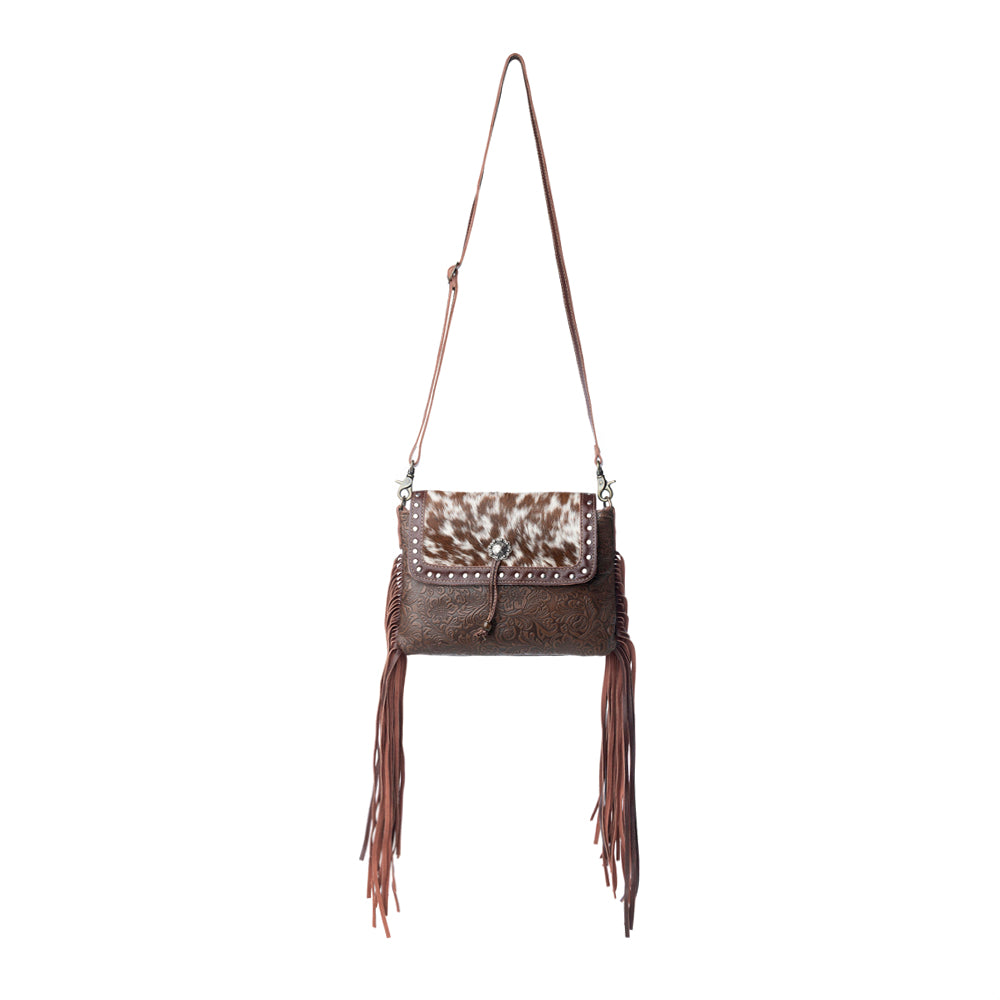 Carved Blossoms  Leather & Hairon Bag