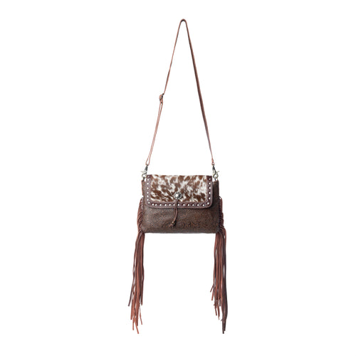 Carved Blossoms  Leather & Hairon Bag