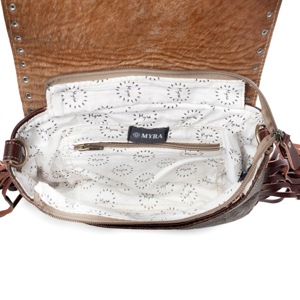 Carved Blossoms  Leather & Hairon Bag