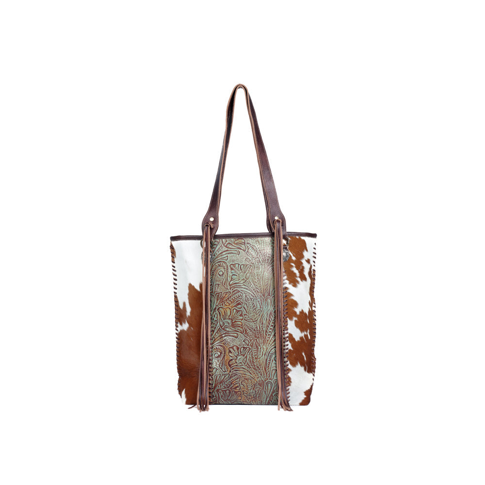 Embossed Ferric Leather & Hairon Bag