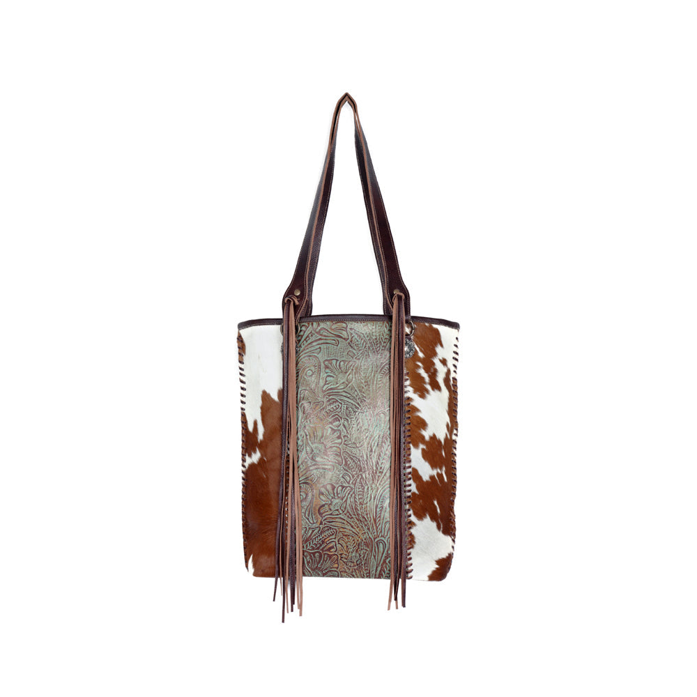 Embossed Ferric Leather & Hairon Bag
