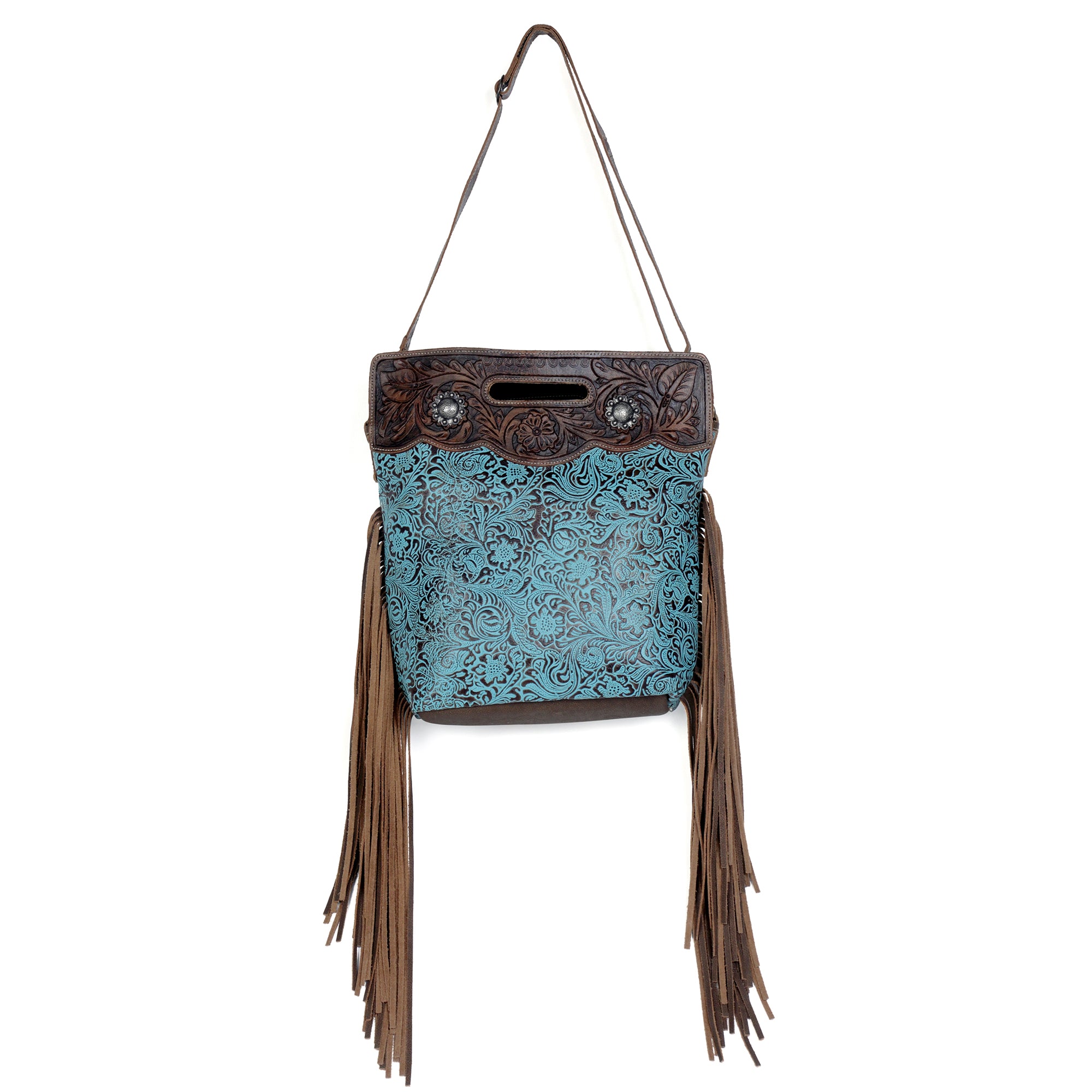 Blue Vine Hand-Tooled Bag