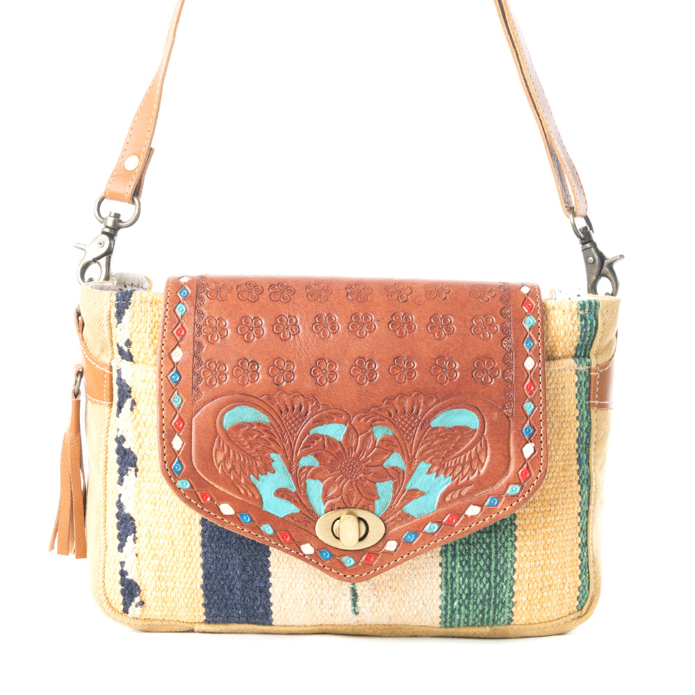 Floral Etchings  Hand-Tooled Bag