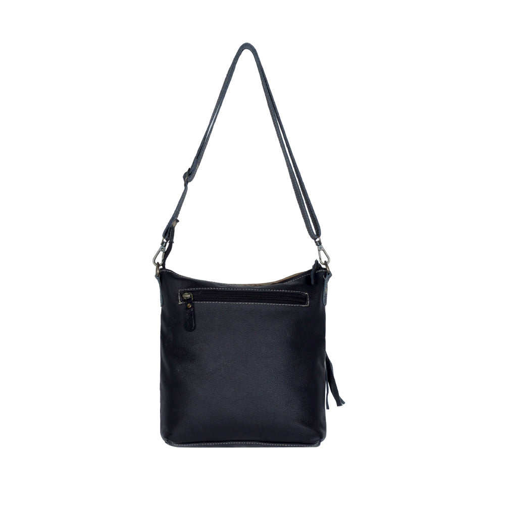 Dusky Black Leather & Hairon Bag