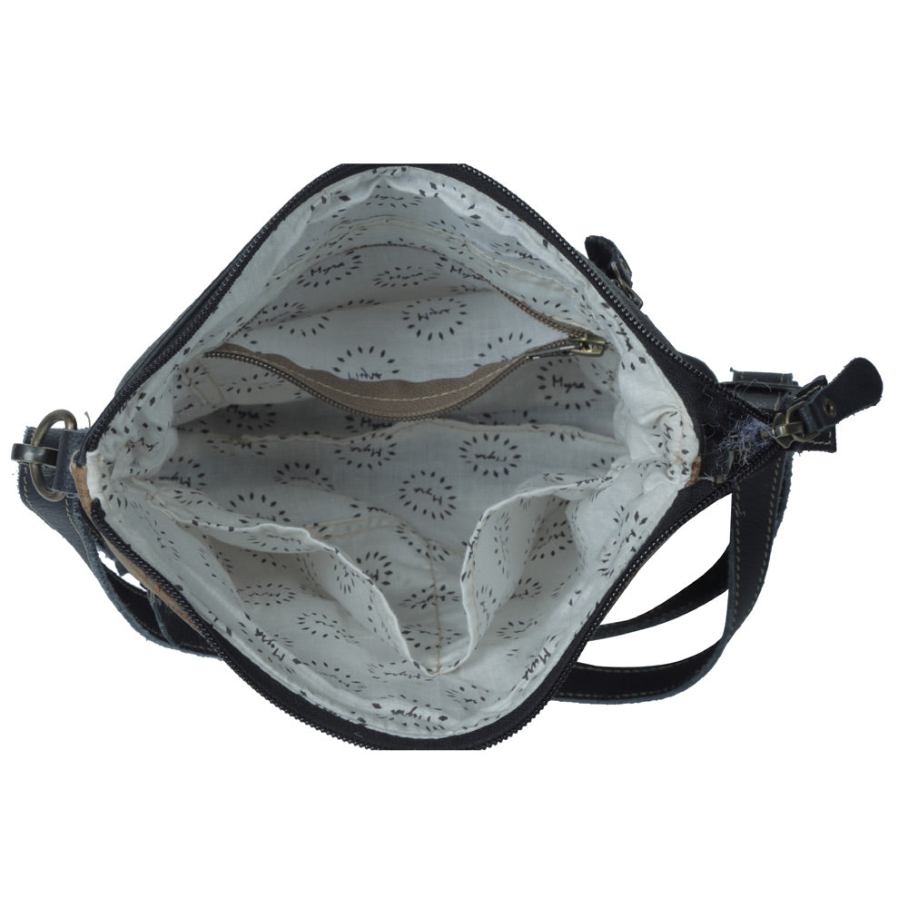 Dusky Black Leather & Hairon Bag