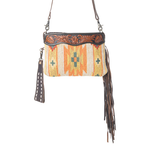 Dazzling Yellow  Hand-Tooled Bag