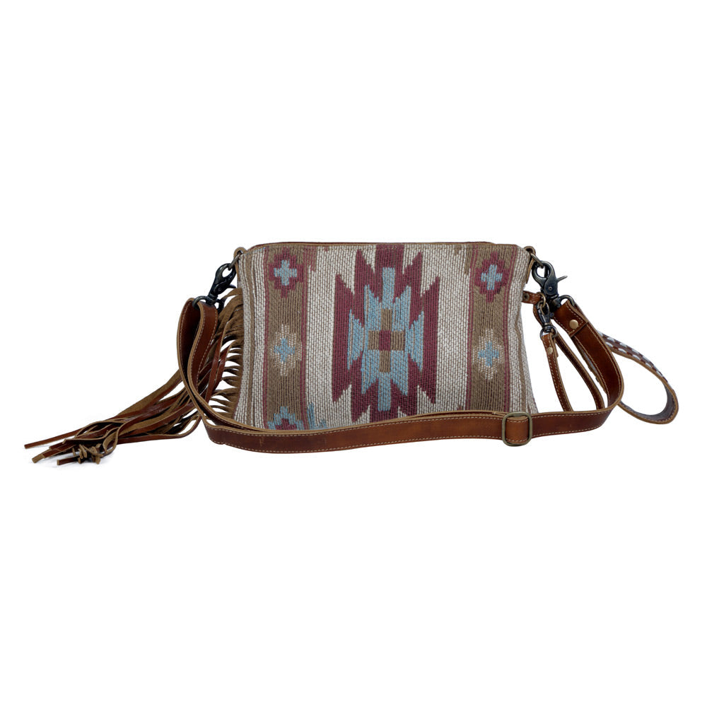 Brown Tassles  Hand-Tooled Bag