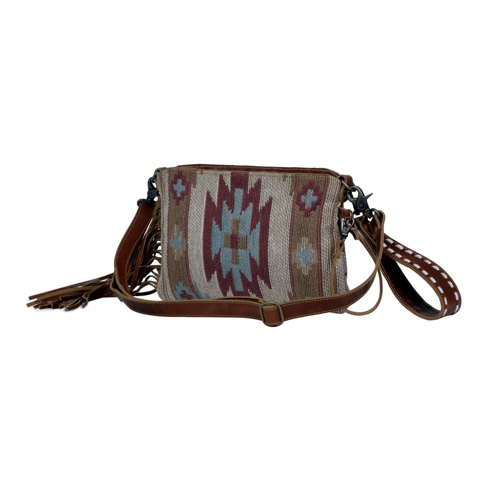 Brown Tassles  Hand-Tooled Bag
