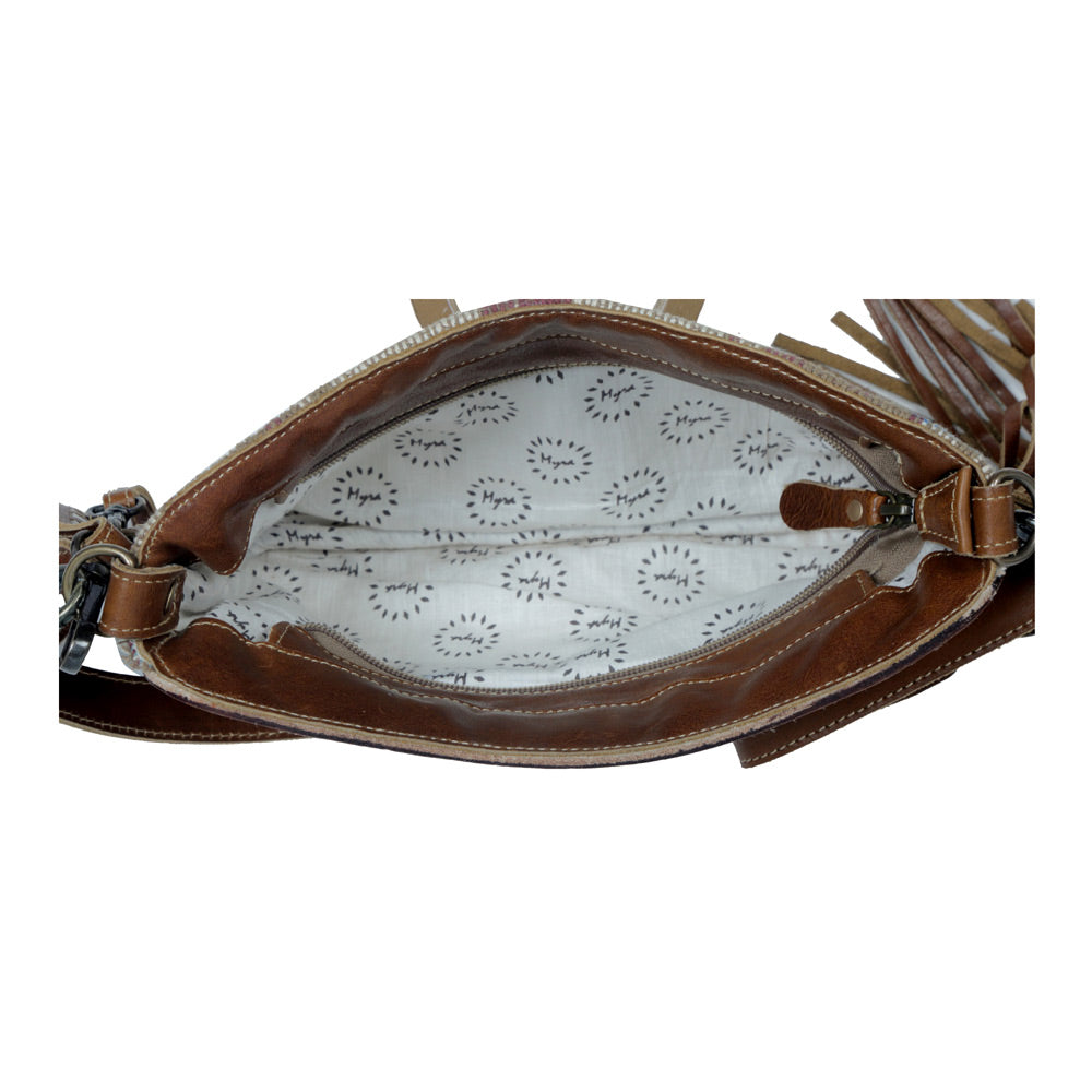 Brown Tassles  Hand-Tooled Bag