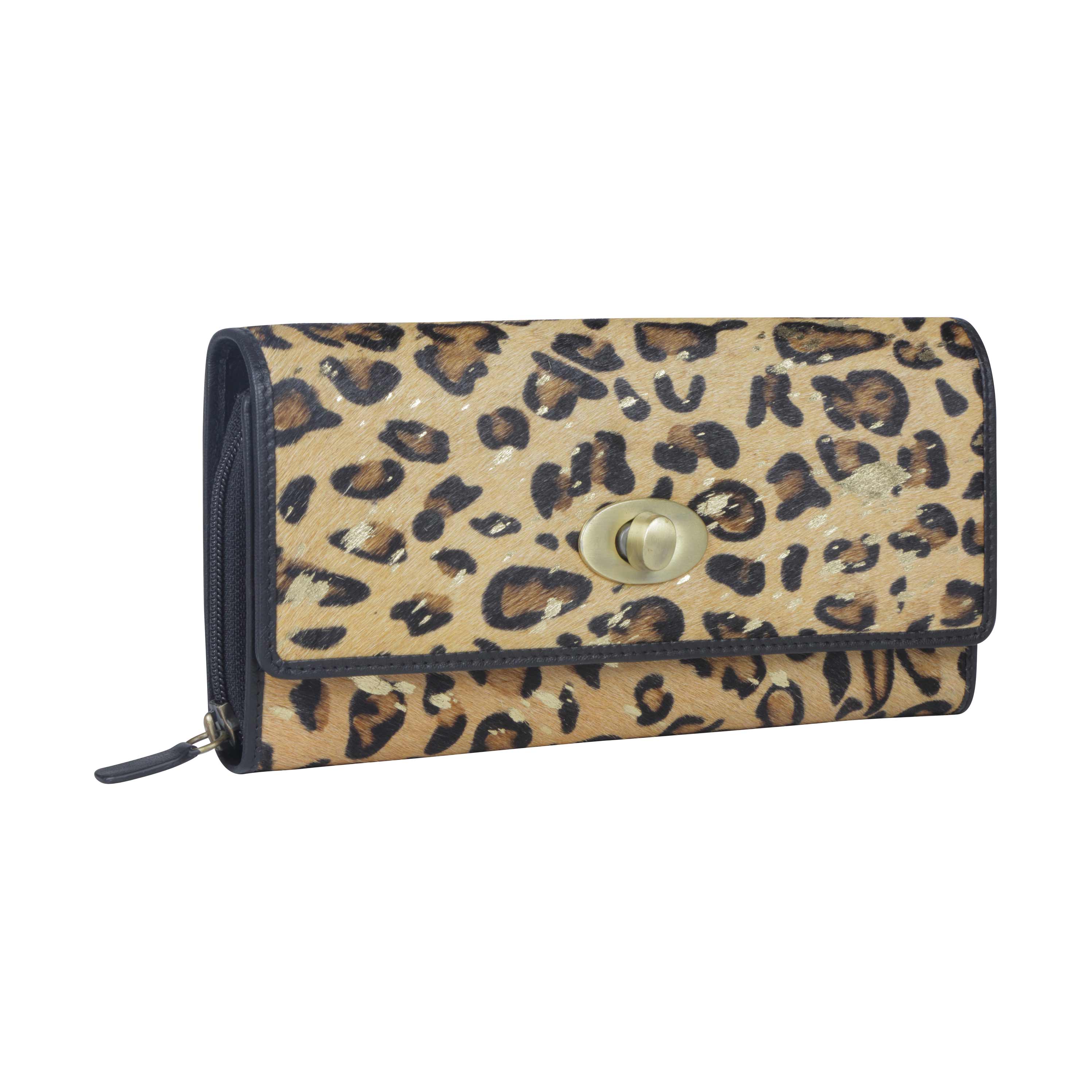 Ornate Leopard Print Wallet