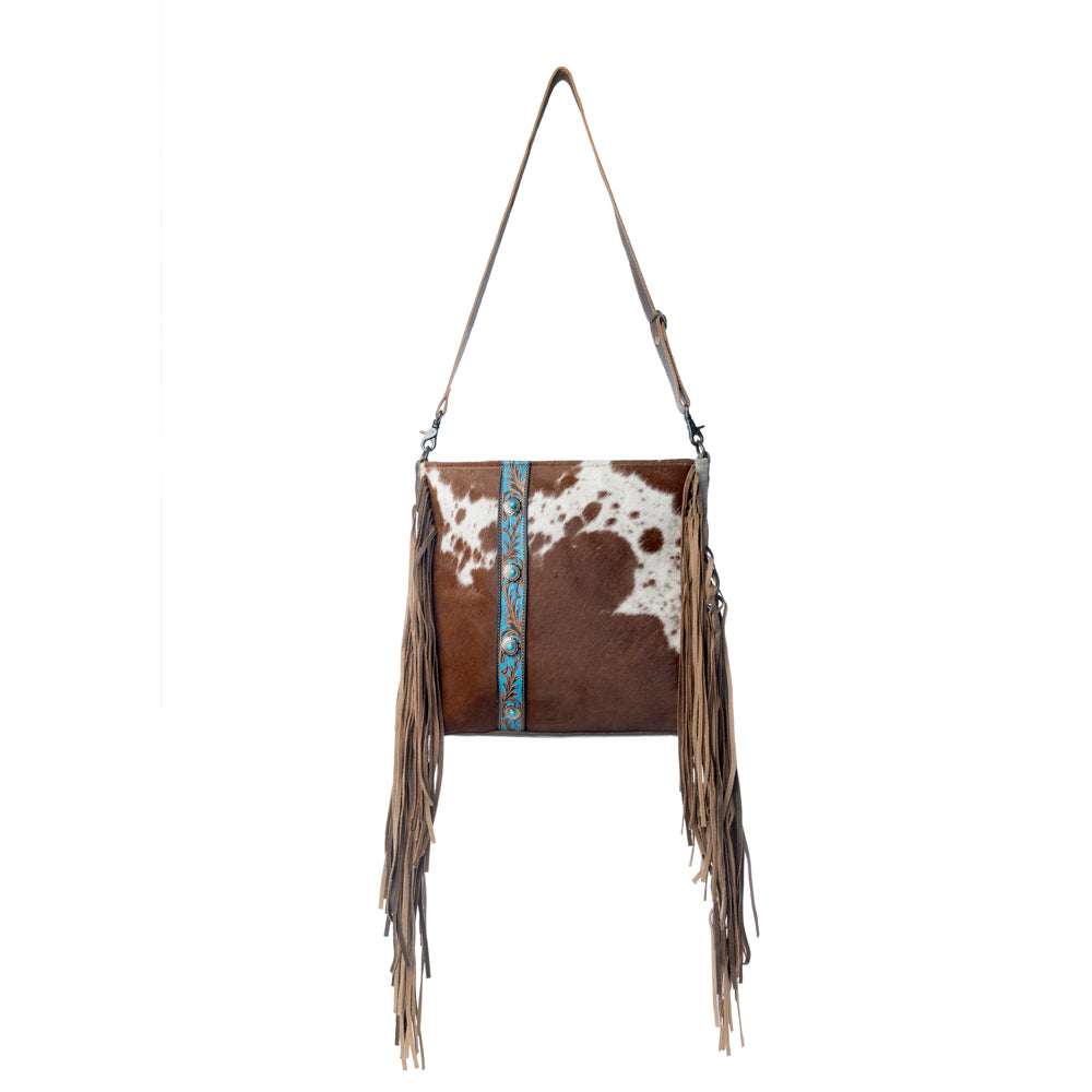 Azure Strip Hand-Tooled Bag