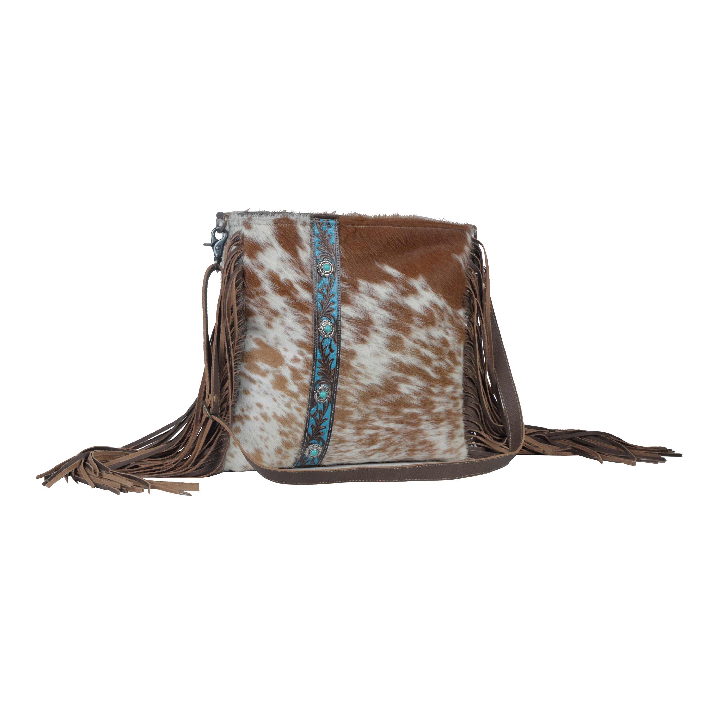 Azure Strip Hand-Tooled Bag