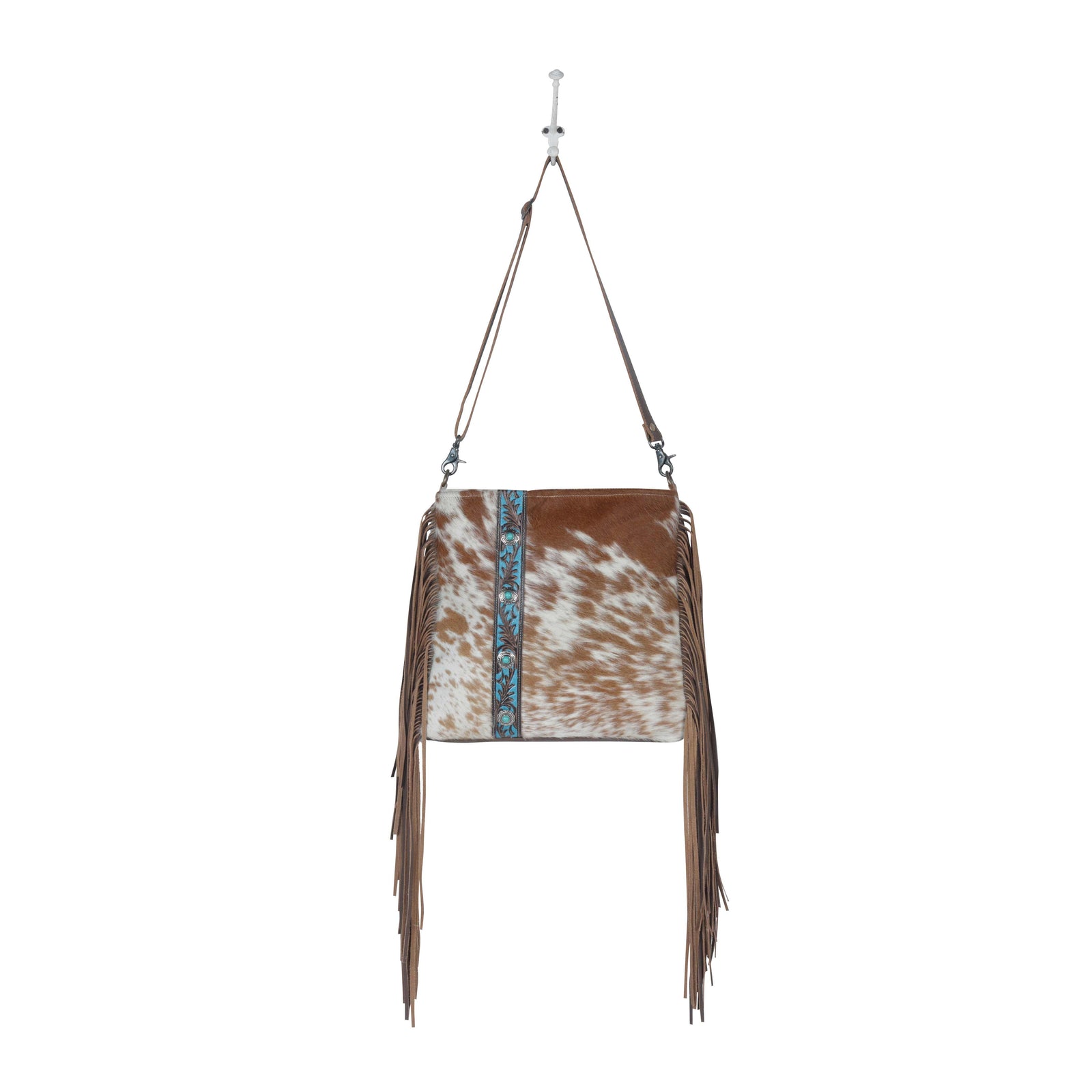 Azure Strip Hand-Tooled Bag