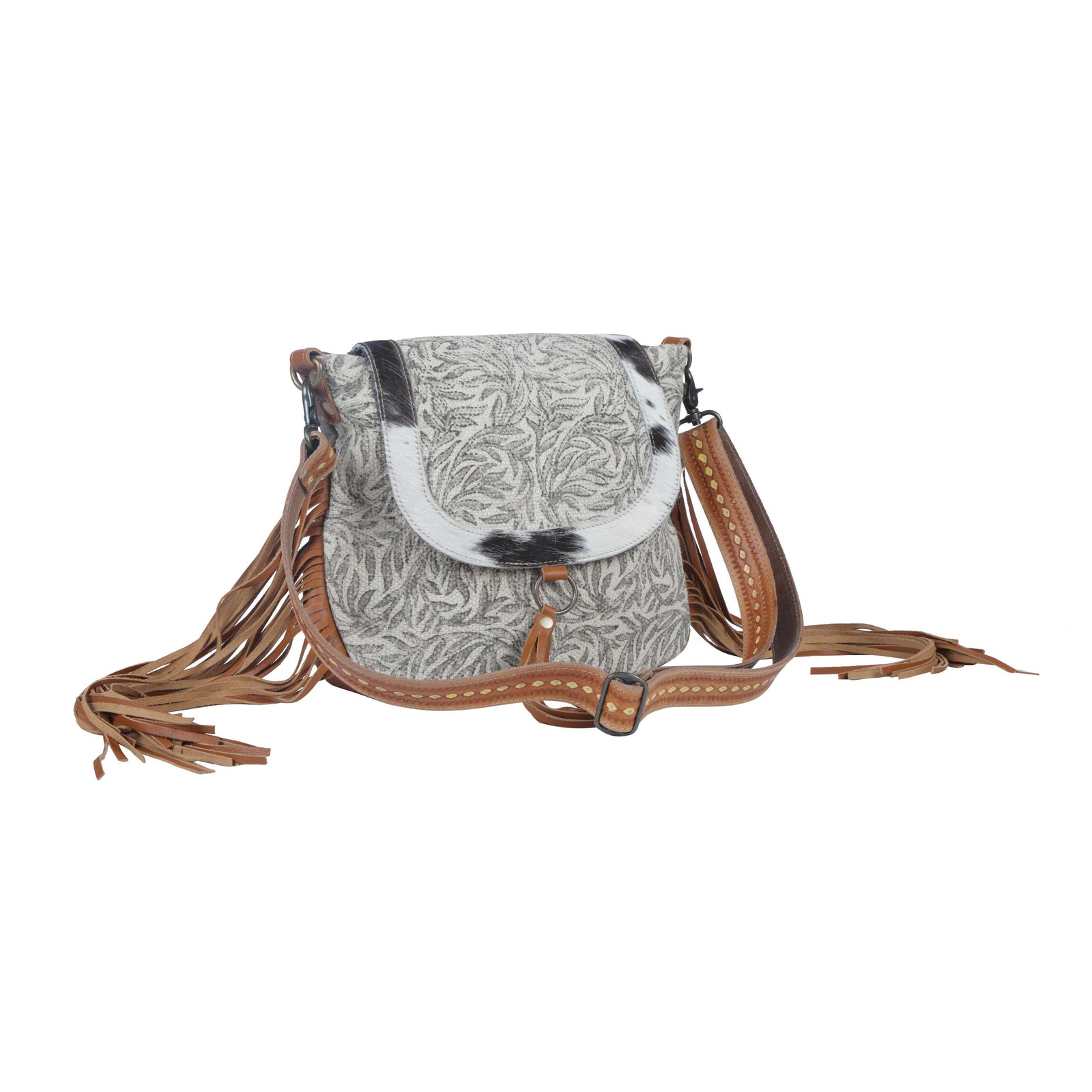 Monochromatic Foliage Shoulder Bag
