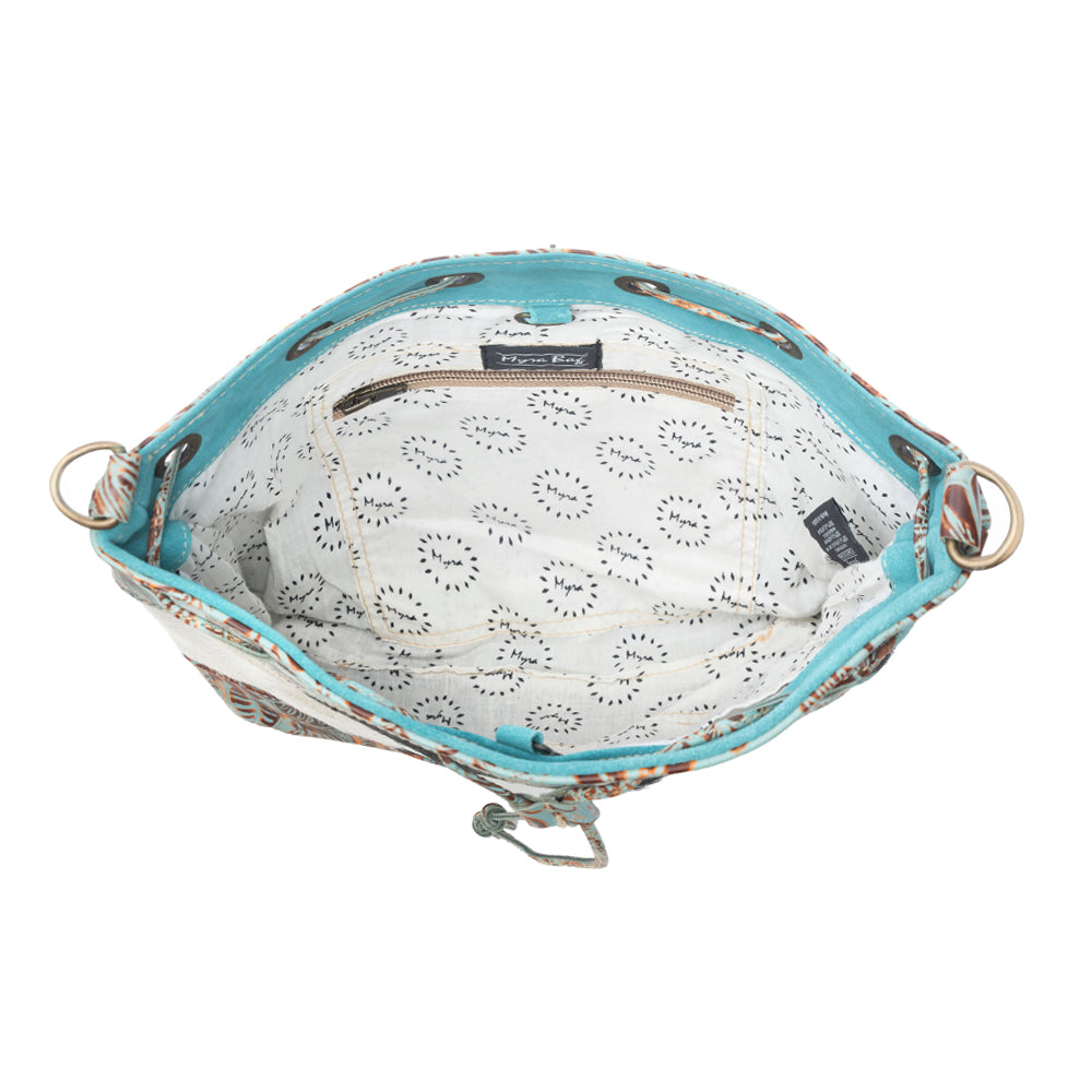 Teal Vines Bucket Bag