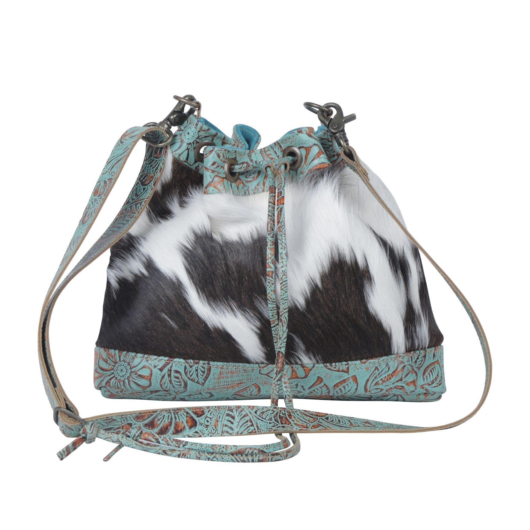 Teal Vines Bucket Bag