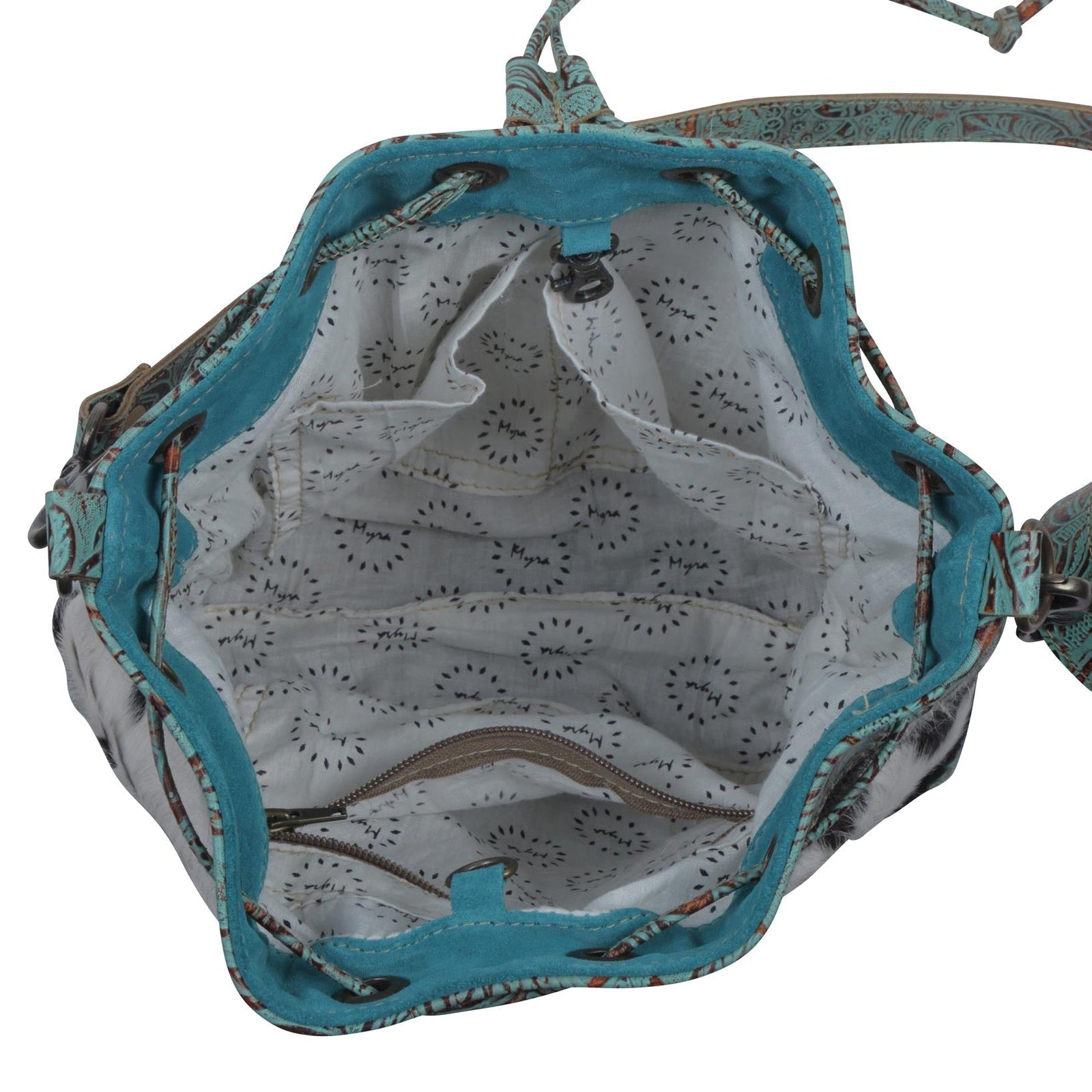 Teal Vines Bucket Bag