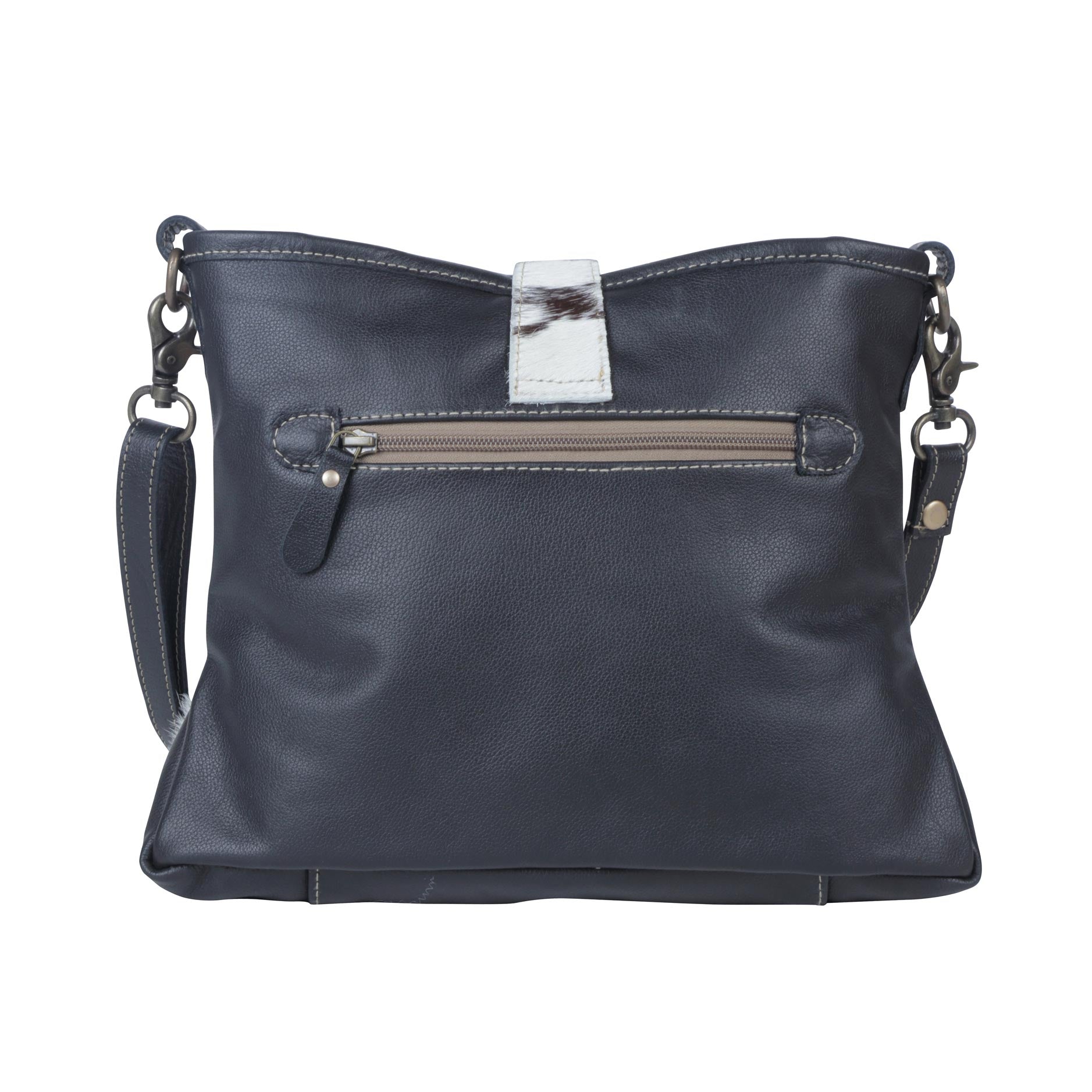 Blue Labyrinth Leather & Hairon Bag