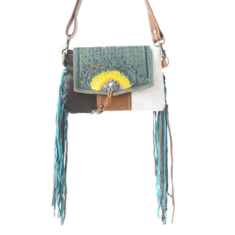 Peacock's Feather Hand-Tooled Bag