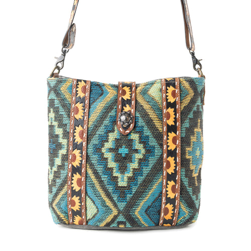 Forest Mist Hand-Tooled Bag