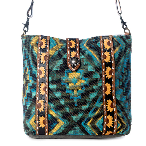Forest Mist Hand-Tooled Bag