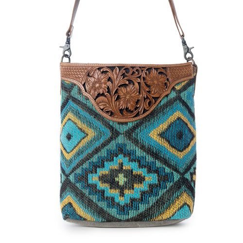 Blue Spring Hand-Tooled Bag