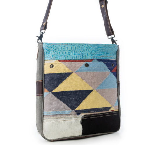 Geometric Accent Shoulder Bag