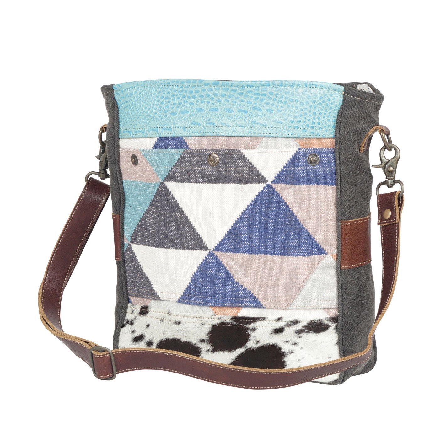 Geometric Accent Shoulder Bag