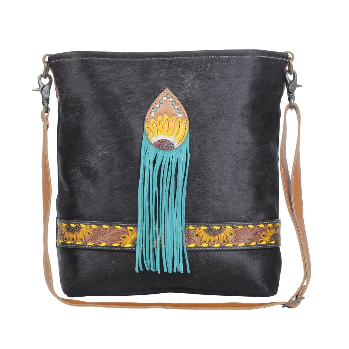 Blue candle Hand-Tooled Bag