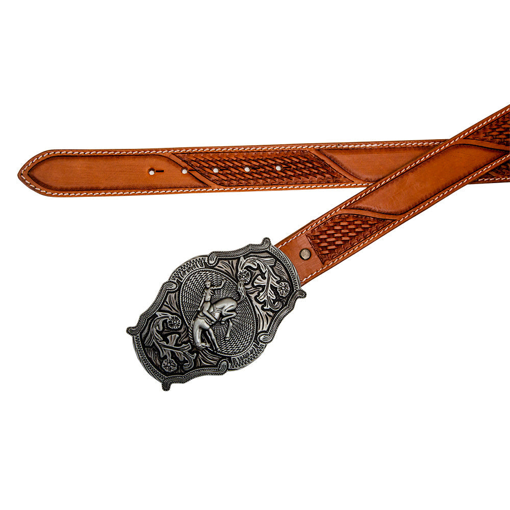 Coco-Bean Hand-Tooled Leather Belt