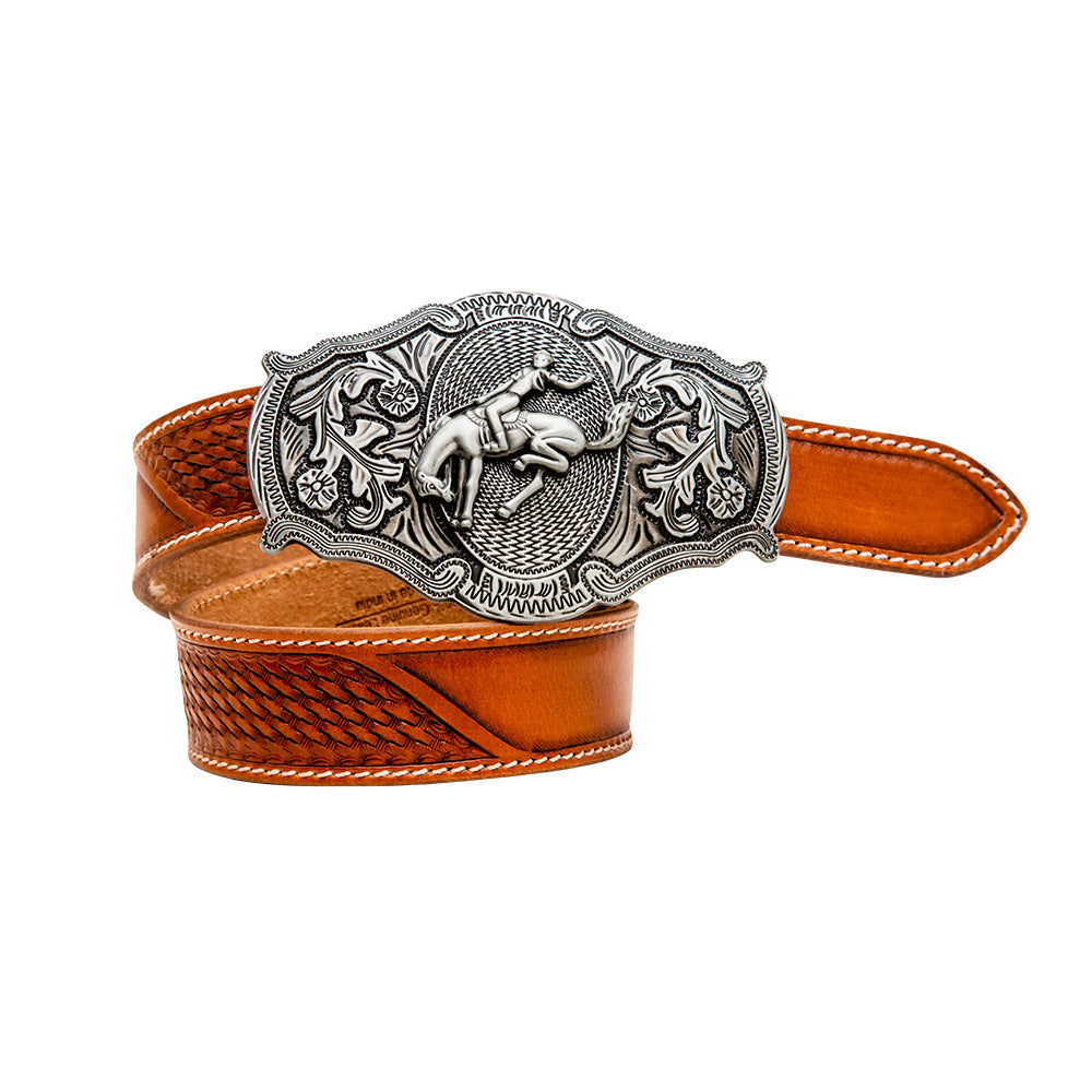 Coco-Bean Hand-Tooled Leather Women's Belt