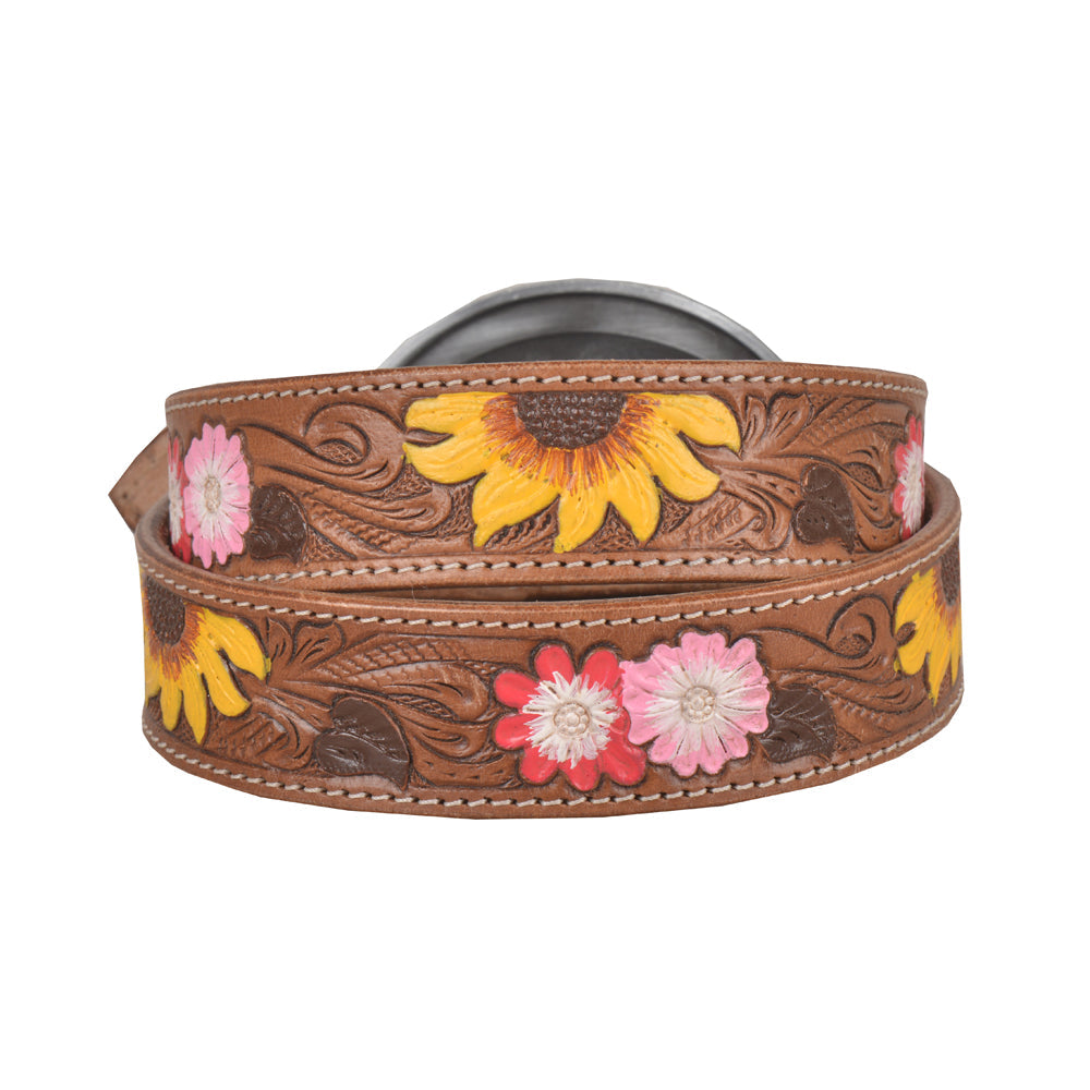 Bouquet Hand-Tooled Leather Women's Belt