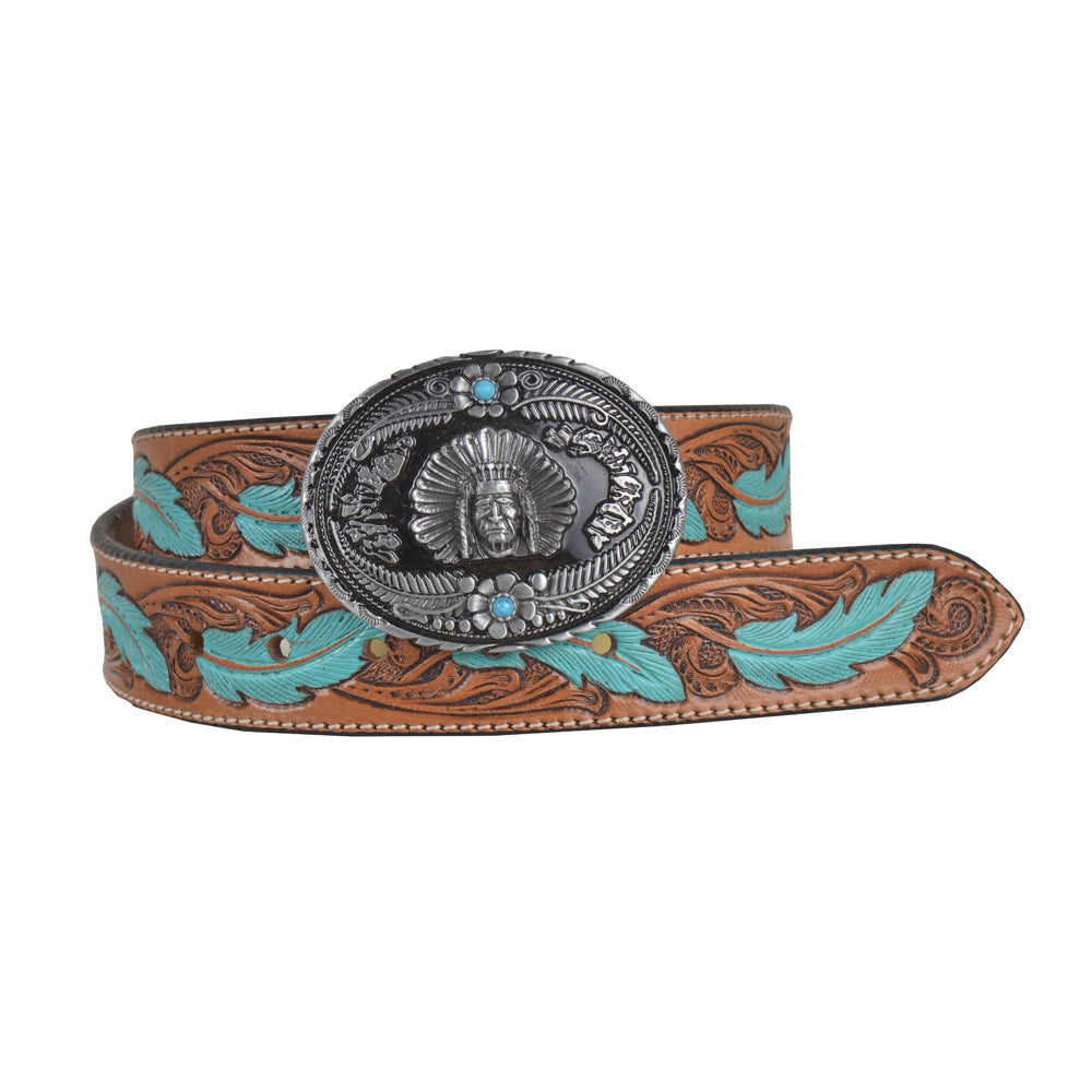 Radianite Hand-Tooled Leather Women's Belt