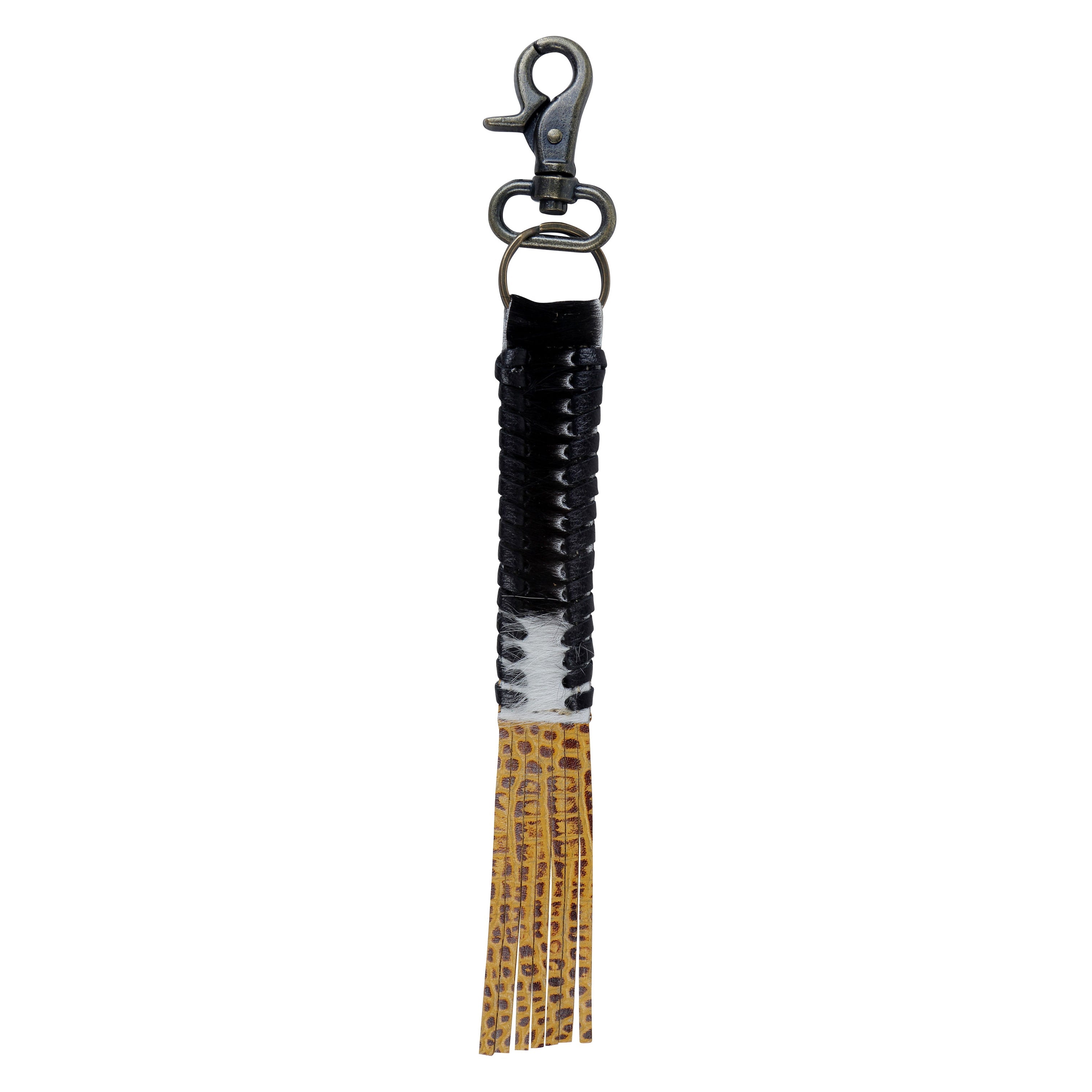 Striped leather Key Fob