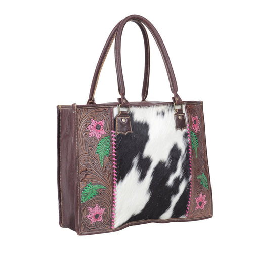 Begonias Hand-Tooled Bag
