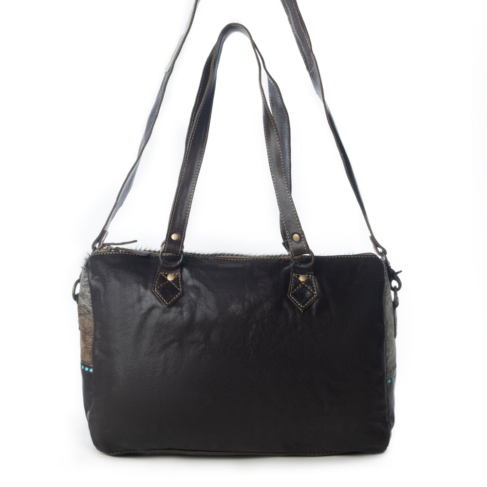 Turquoise  edges Hand-Tooled Bag
