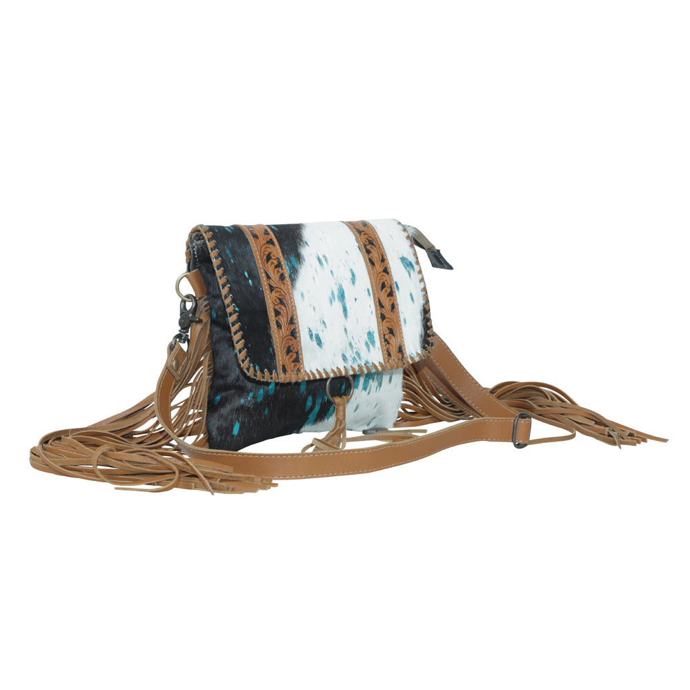 Hues Of Sky Leather & Hairon Bag