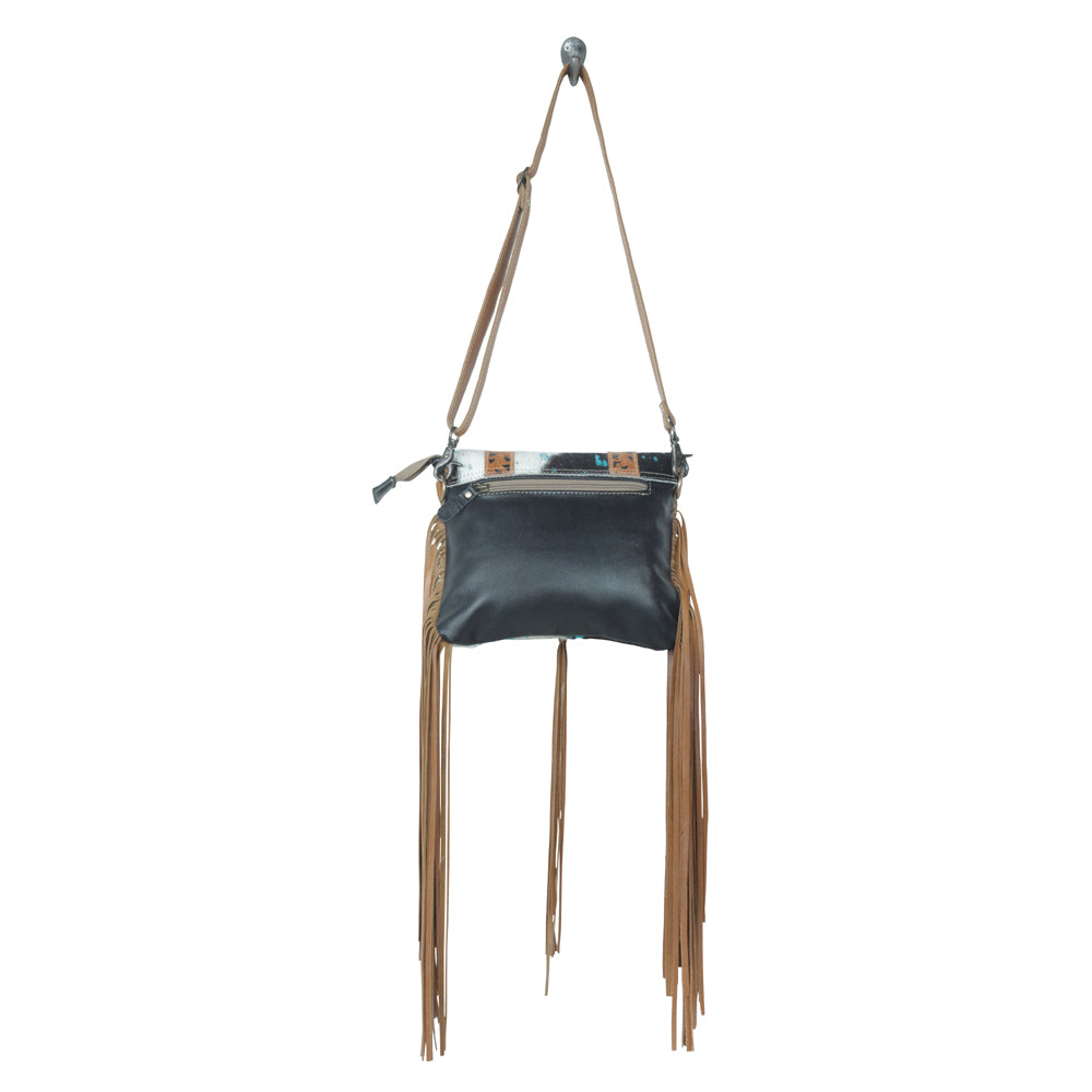 Hues Of Sky Leather & Hairon Bag
